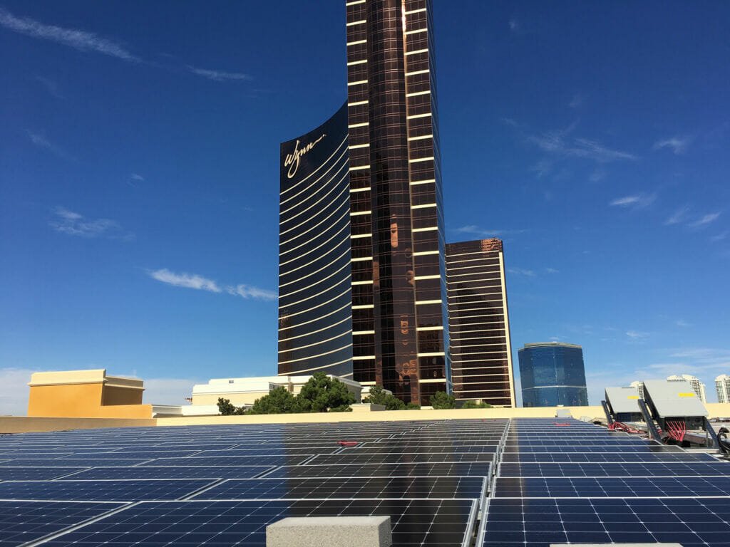 Solar panels near Wynn casino
