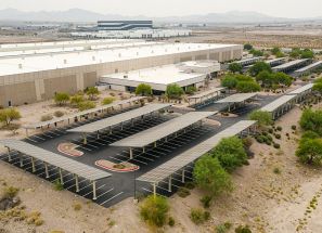 aerial photo of solar project